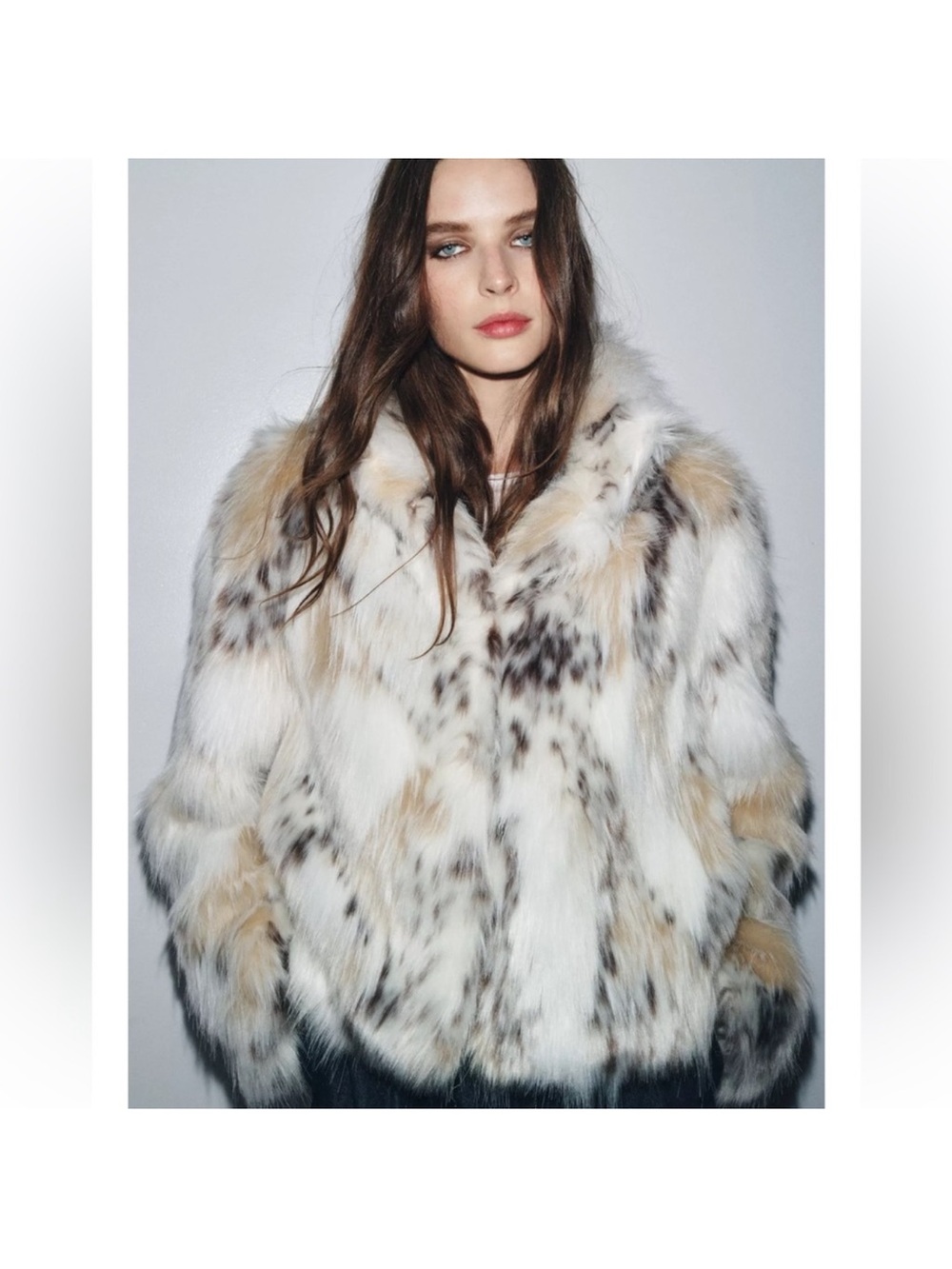 New🍀Zara Limited Edition Faux Fur Short Coat XS 4360/243